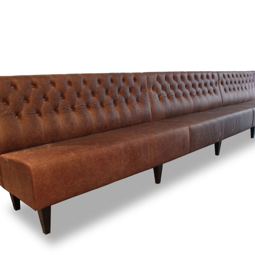 Fixed Bench Seating, Leather Bench With Back